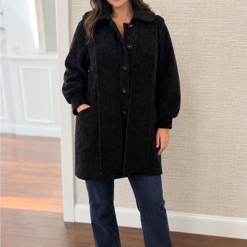 Classic Charcoal Rebecca Taylor o Button-Up Women's Coat